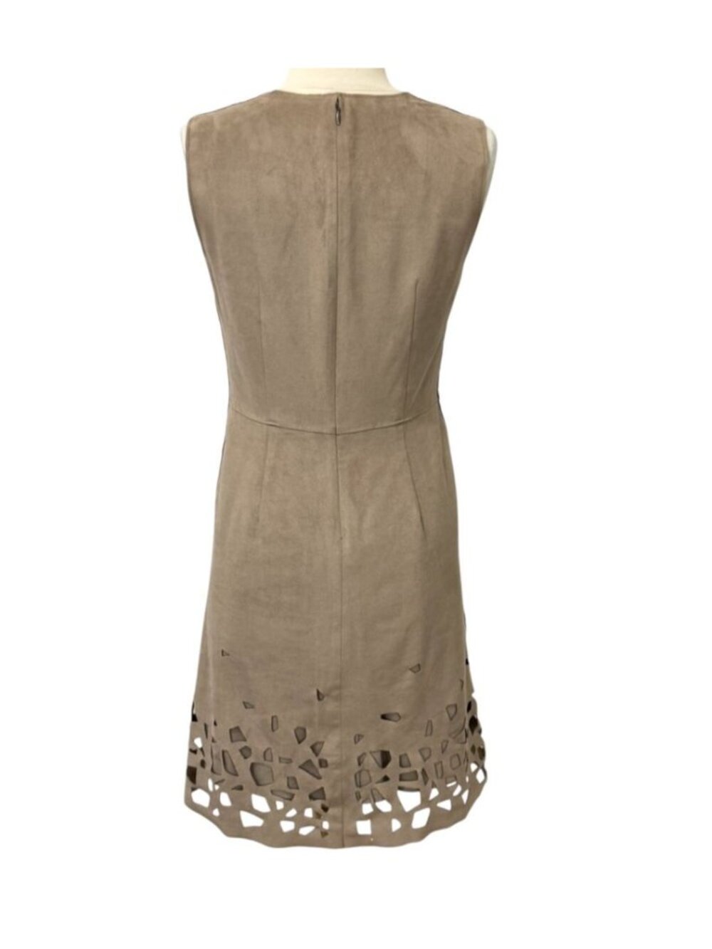 Elie Tahari Women's Ophelia Laser Cut Faux Suede Dress Above Knee Sheath Size 4 - Picture 5 of 13